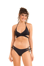 Load image into Gallery viewer, Model Front: Rio De Sol Bottom Bottom Dots-Black Madrid