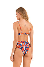 Load image into Gallery viewer, Model Back: Rio De Sol Set Set Leaves Bandeau-Joy Hotpants