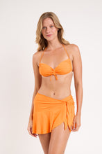 Load image into Gallery viewer, Model Front: Rio De Sol Beach Skirt Bio-Laranjada Mini Skirt