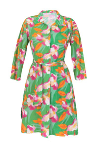 Product Front: Rio De Sol Shirtdress Green Bloom Chemise