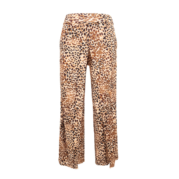 Product Front: Rio De Sol Beach Trousers Leopard Wide Pants
