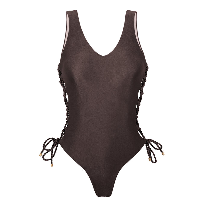 Product Front: Rio De Sol One-Piece Shimmer-Coffee Zoe