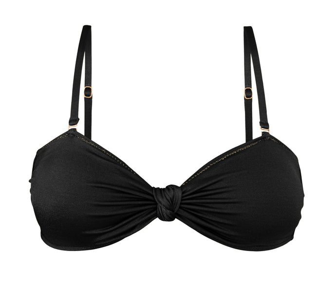 Product Front: Rio De Sol Top Top Shimmer-Black Bandeau-Joy